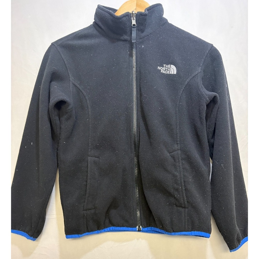 The North Face Fleece Jacket Boys Black Full-Zip Long Sleeve Outdoor M 10/12